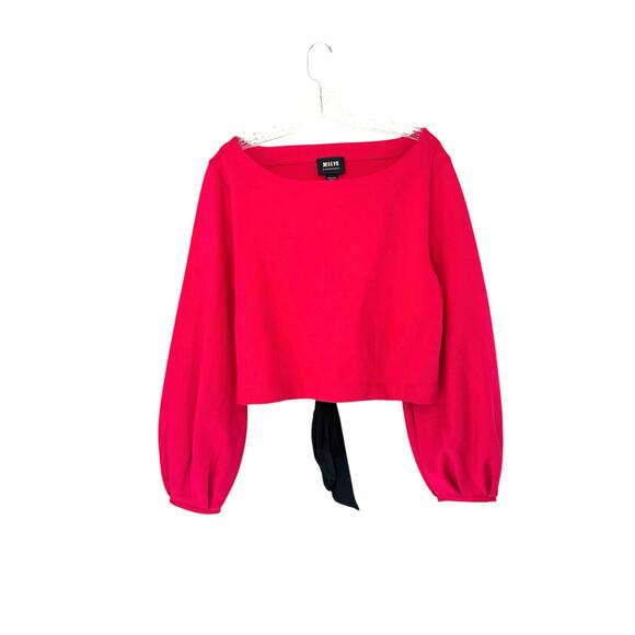 Anthropologie Maeve Corset Balletcore Puff Sleeve Elevated Sweatshirt Medium - Picture 1 of 10